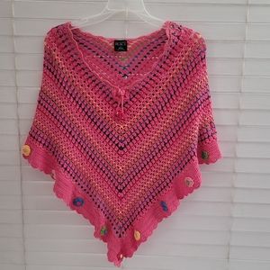 pink flower poncho